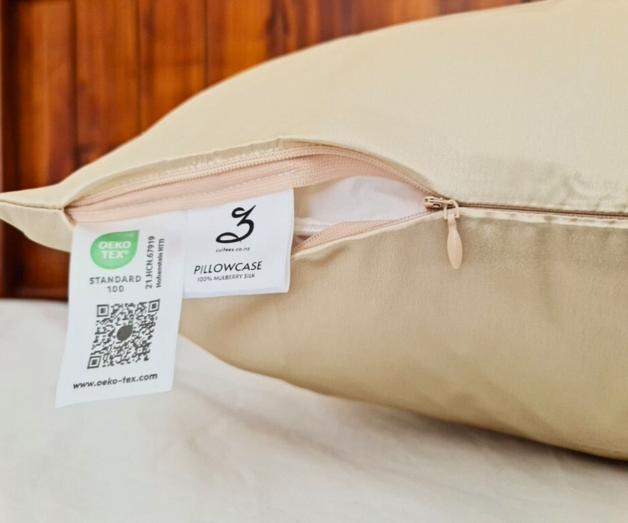 Champagne Silk Pillowcase NZ, OEKO-Tex Certified