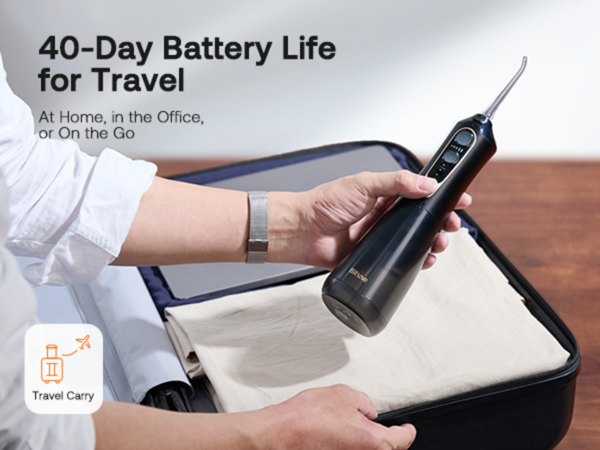 Water Flosser with 40-Day Battery Life for Travel. Portable Water Flosser