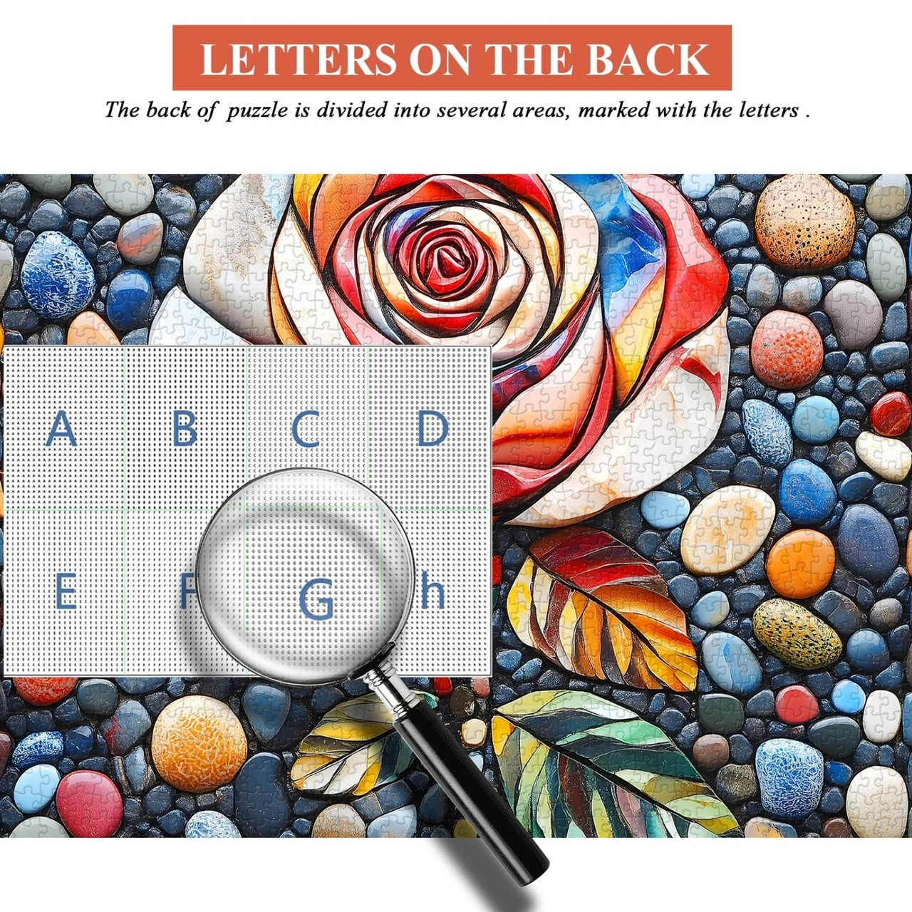 Exquisite Mosaic Art, A Stunning 1000-Piece Puzzle Featuring Breathtaking Stone Mosaic of a Blooming Rose, Blending Vibrant Colors & Intricate Details