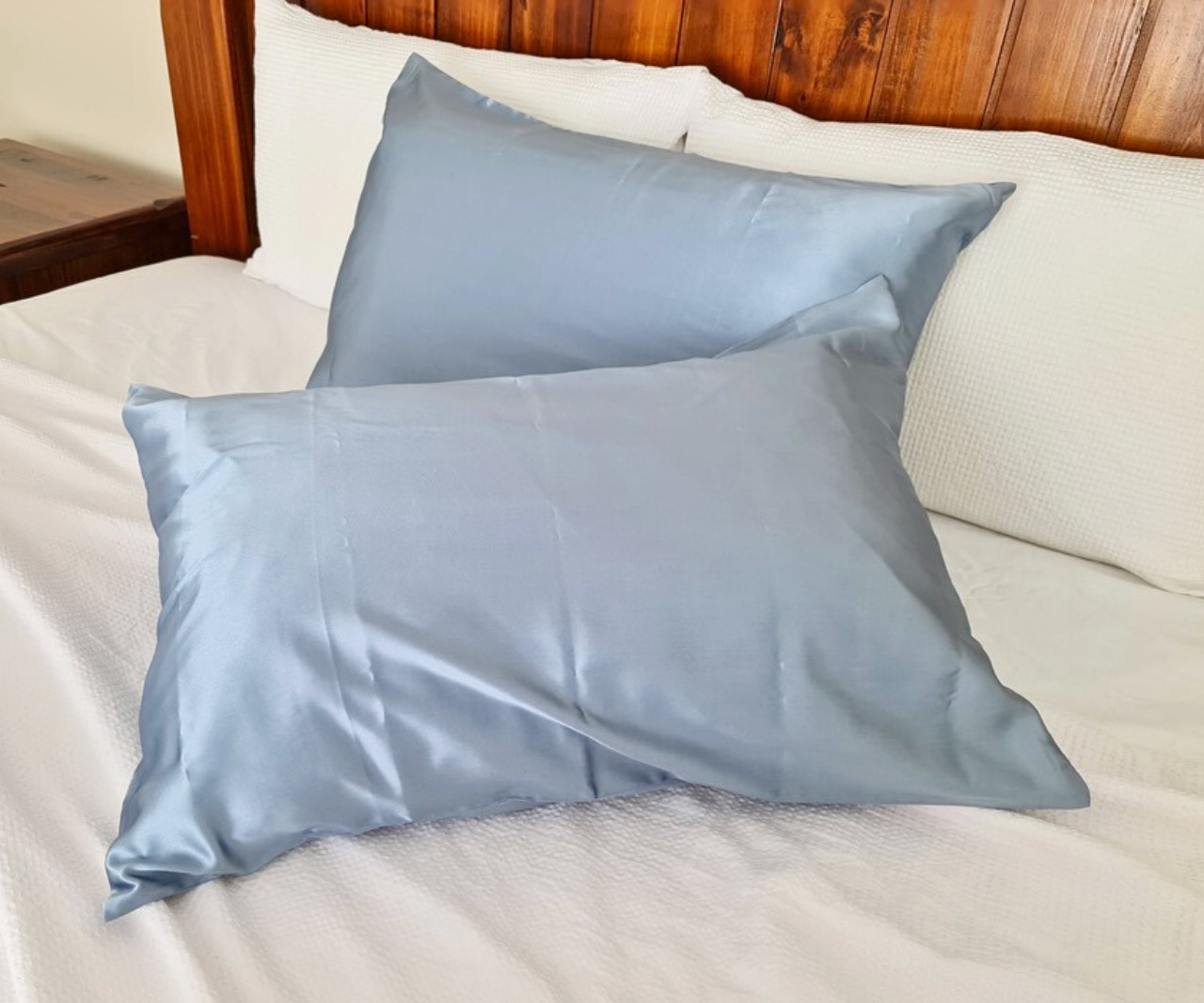 Silk Pillowcase Grayish Blue