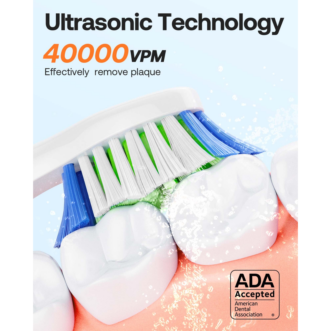 Bitvae Electric Toothbrush Ultrasonic Technology 40,000 Vibrations Per Minute, Effectively Remove Plaque