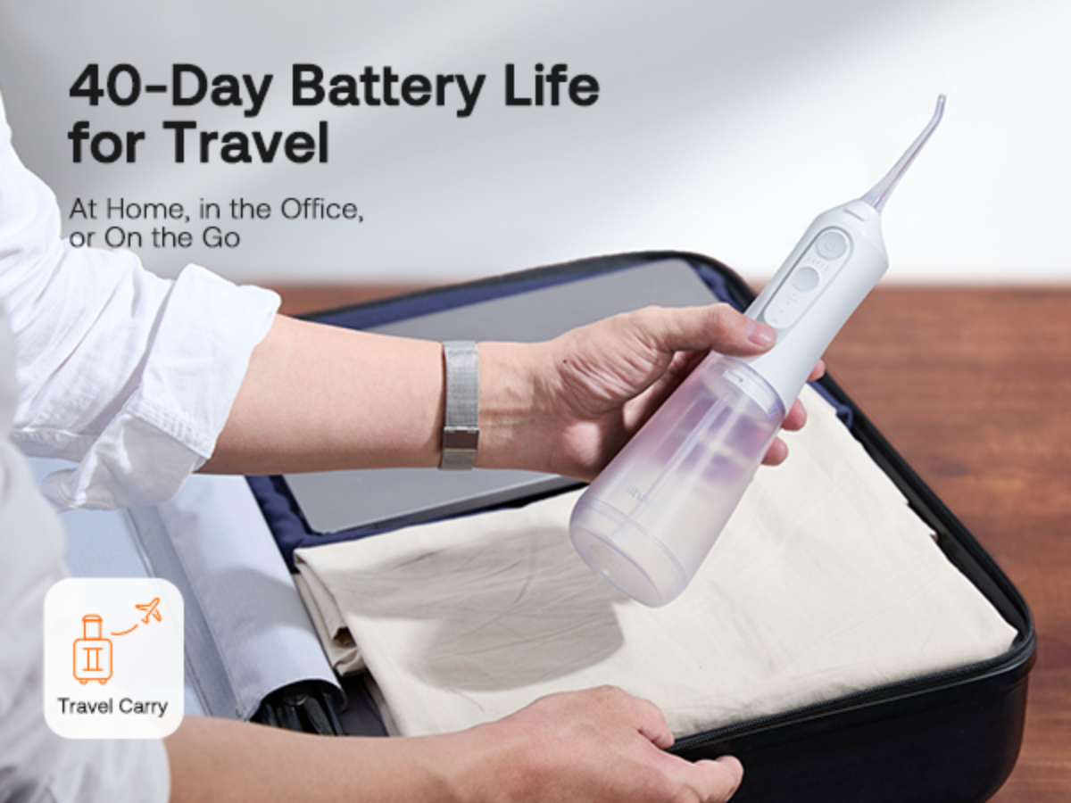 Water Flosser with 40-Day Battery Life for Travel. Portable Water Flosser