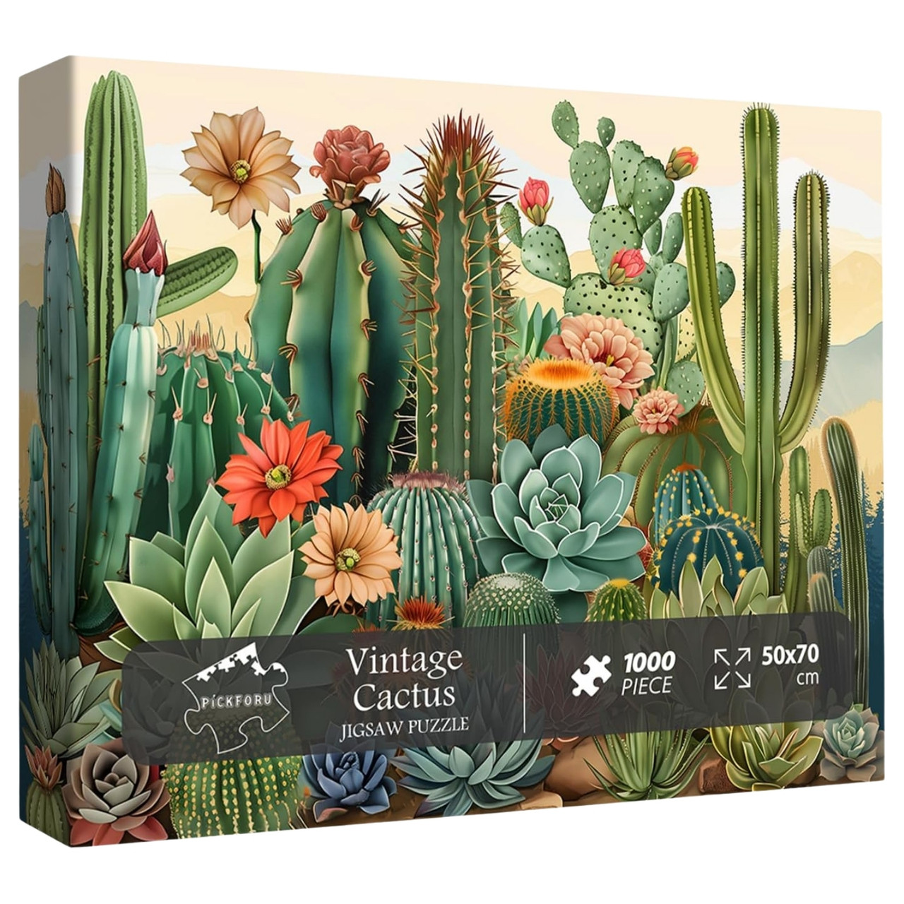Vintage Cactus 1000 Piece Jigsaw Puzzle for Adults