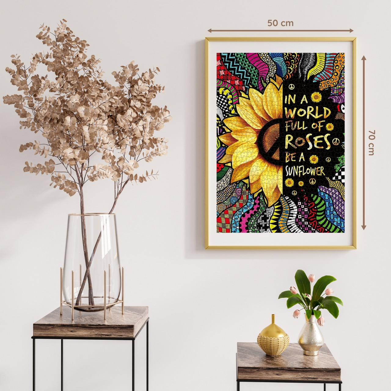 Sunflower Solace 1000 Piece Jigsaw Puzzle for Adults - Framed