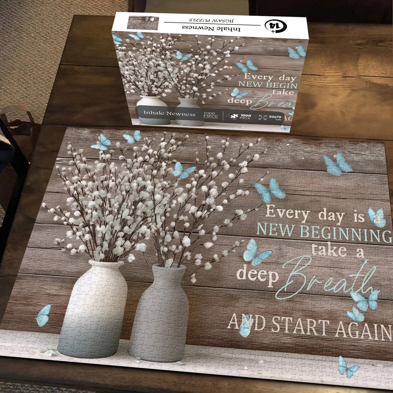 Inhale Newness 1000 Piece Jigsaw Puzzle for Adults - Completed with Box