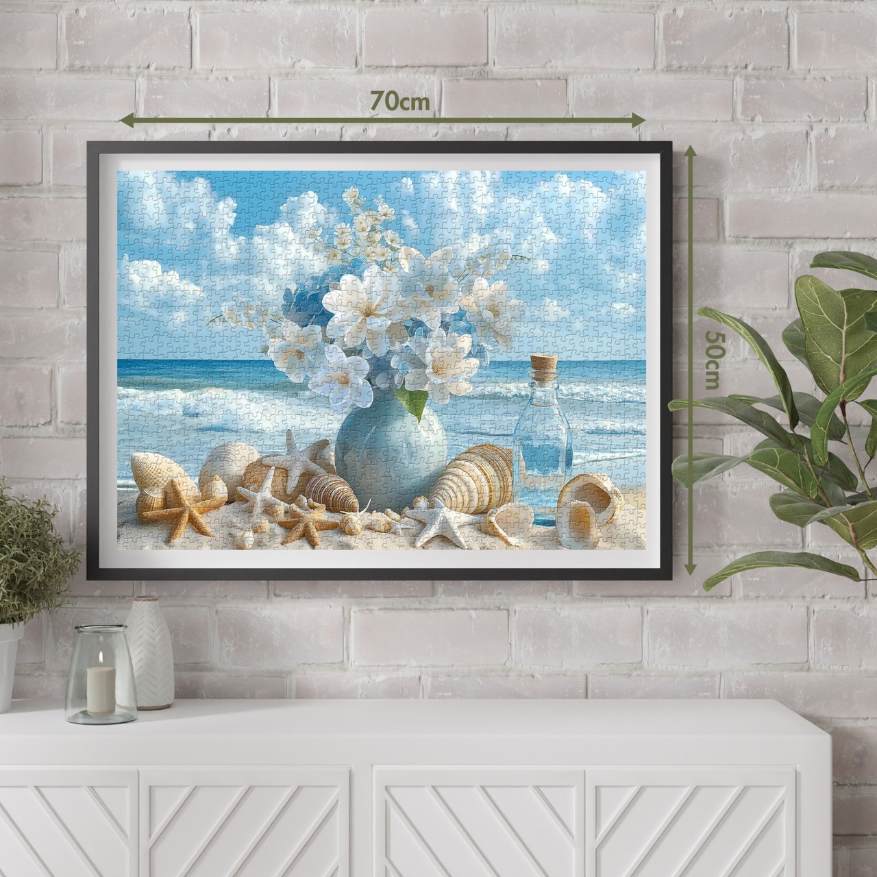 Ocean Blooms 1000 Piece Jigsaw Puzzle for Adults - Framed