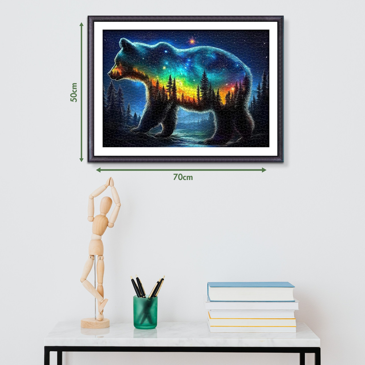 Luminous Bear Trek 1000 Piece Jigsaw Puzzle for Adults - Framed