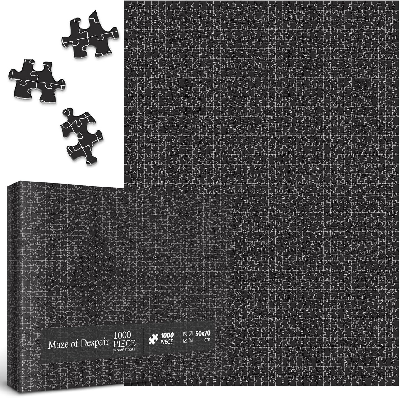 Impossible Mystic Maze Puzzles for Adults 1000 Pieces, Difficult Black and White Jigsaw Puzzles, Hard Challenging Crazy Line Puzzle
