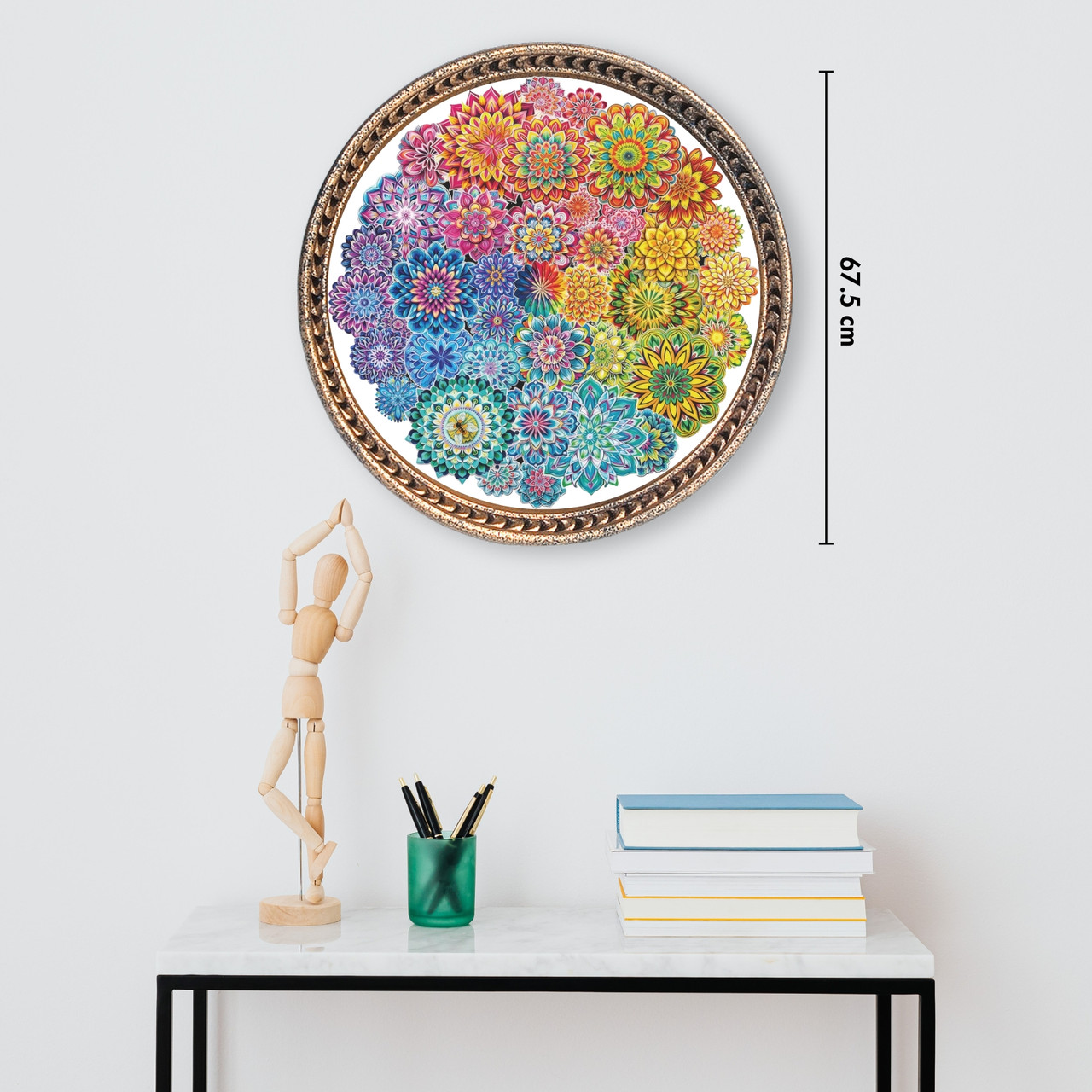 Kaleidoscope Mandala 1000 Piece Jigsaw Puzzle for Adults - Framed