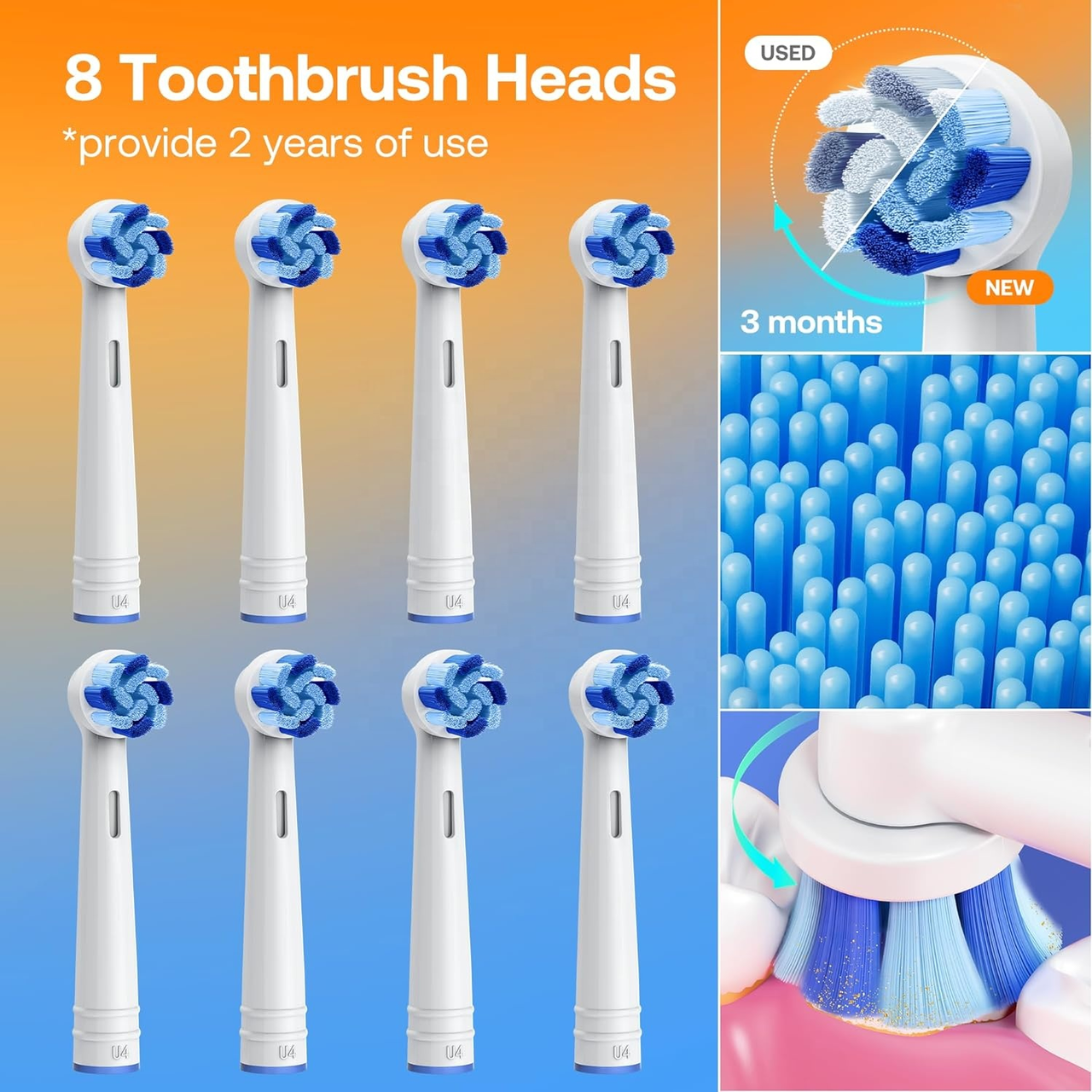 Bitvae R1 Rotating Electric Toothbrush with 8 Brush Heads