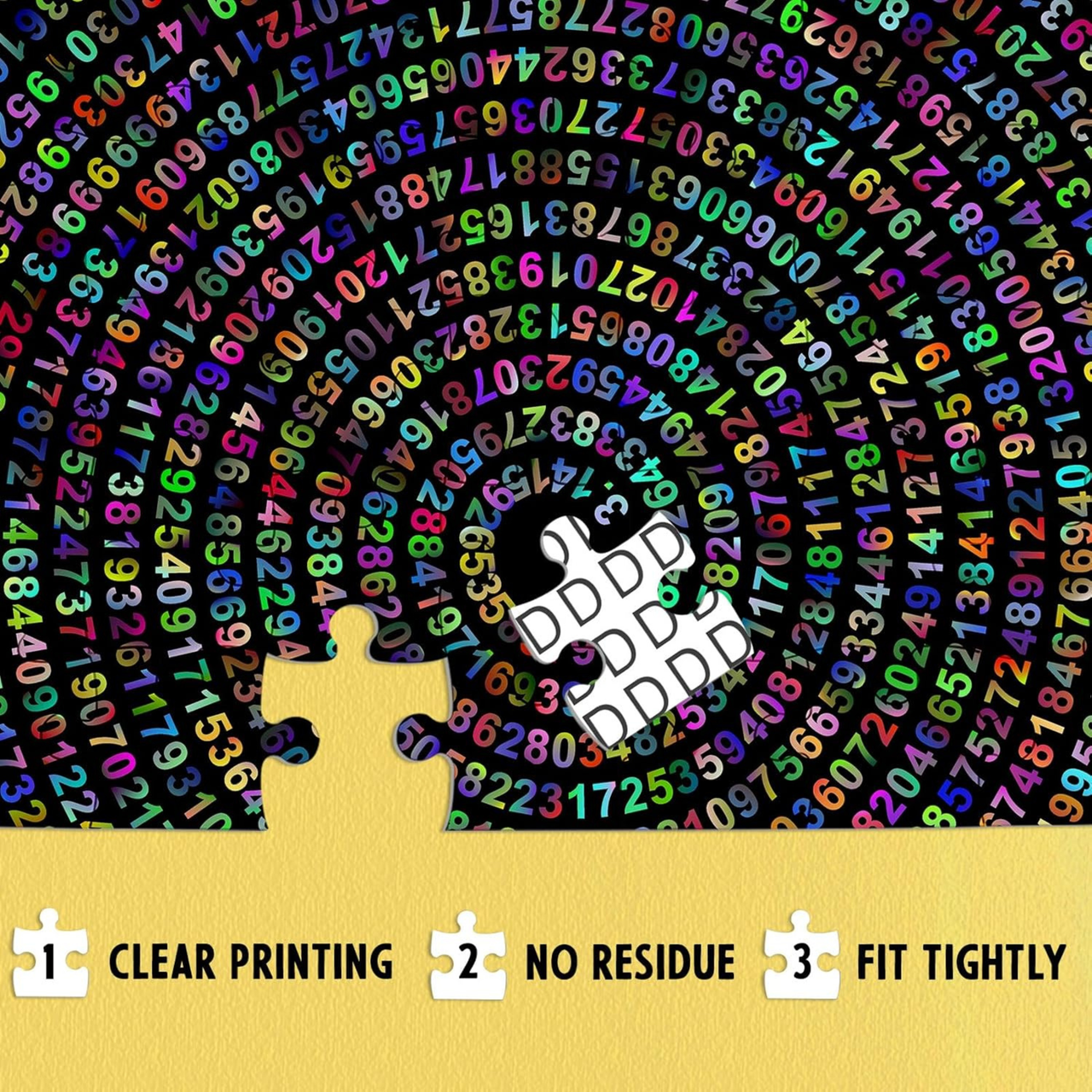 Rainbow Pi Round Complicated Tricky 1000 Piece Jigsaw Puzzle for Adults