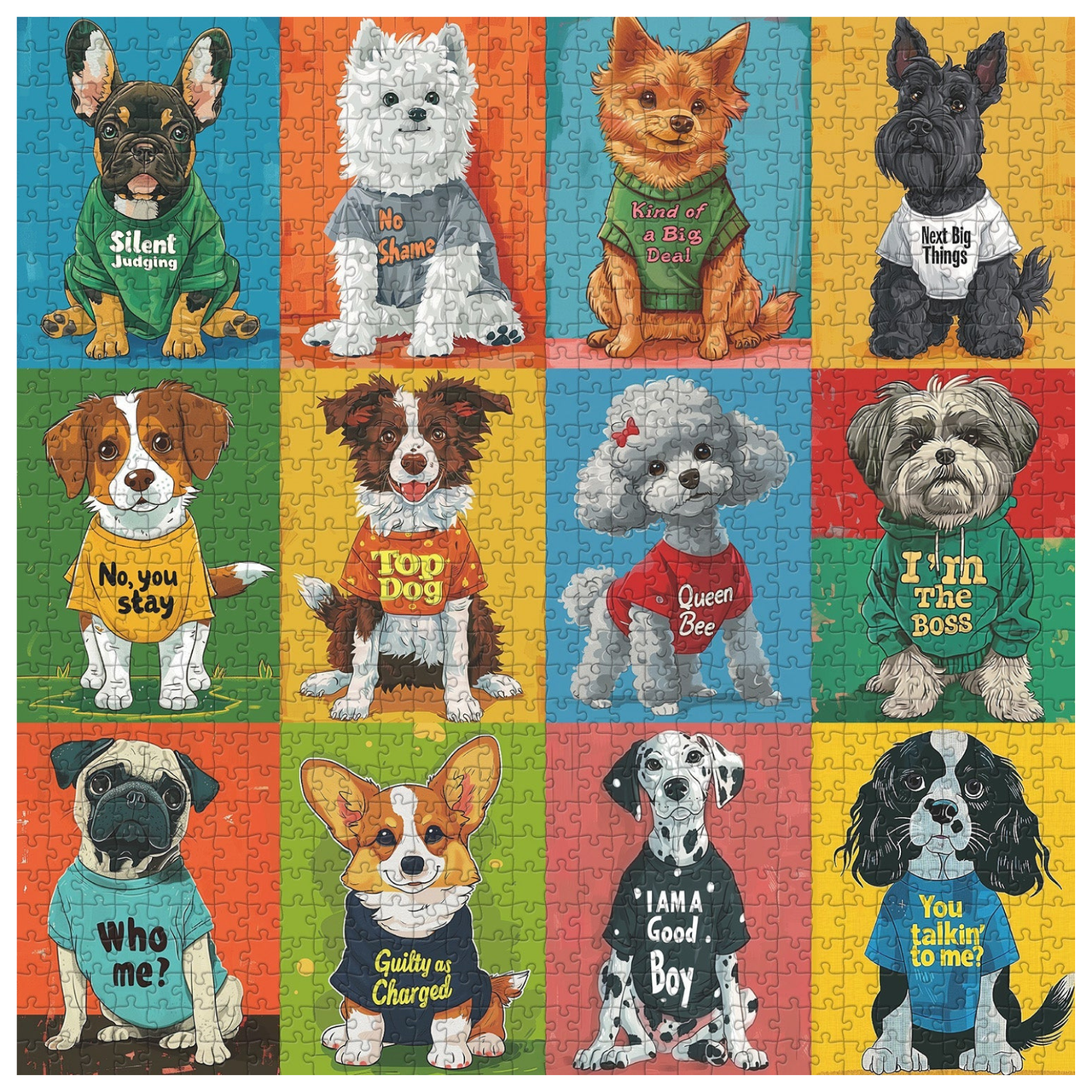 A vibrant array of adorable dogs