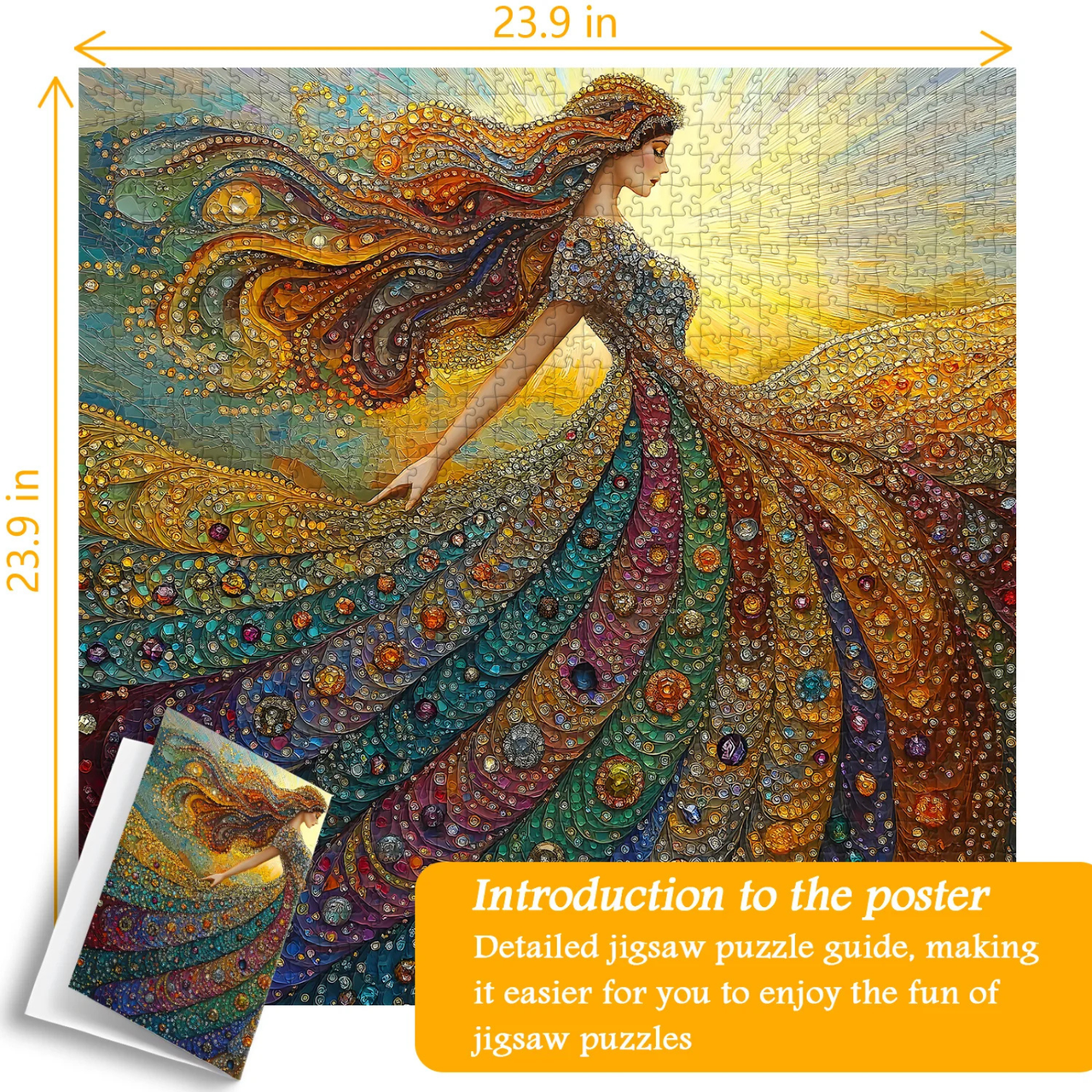 Gemstone Woman Puzzle for Adults 1000 Piece Aesthetic Fantasy Art Jigsaw