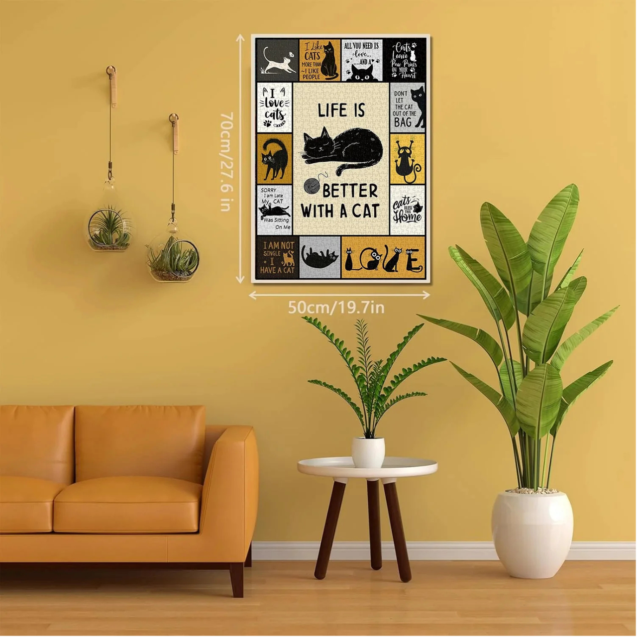 Feline Moments Funny Cat Puzzle for Adults, 1000 Piece Cute Cat Quotes Collage Puzzle