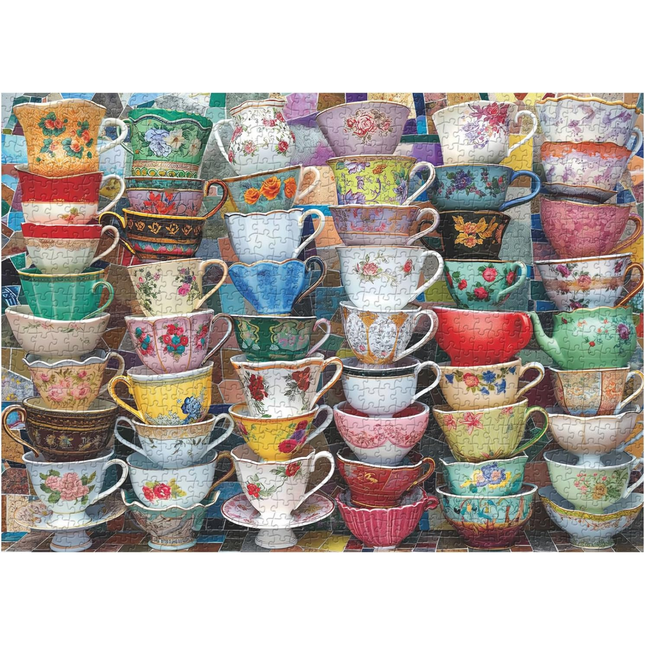 Vintage Tea Cups Jigsaw Puzzle for Adults 1000 Pieces