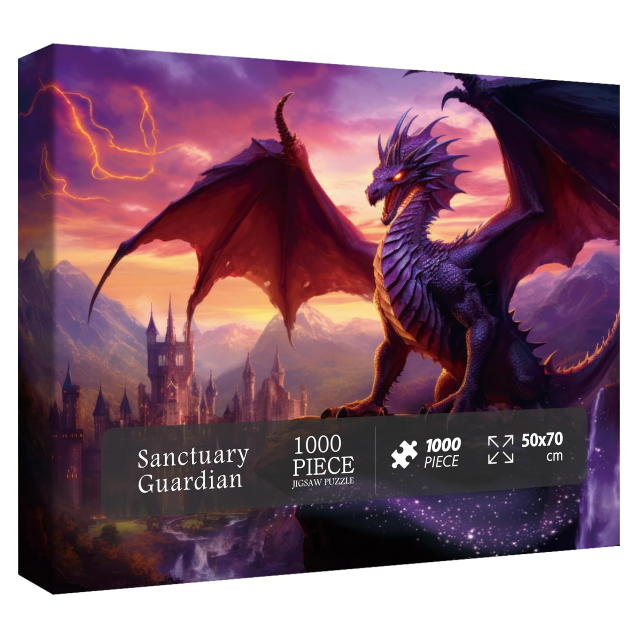 Fantasy Dragon Puzzle for Adults 1000 Pieces, Magic Castle Puzzle