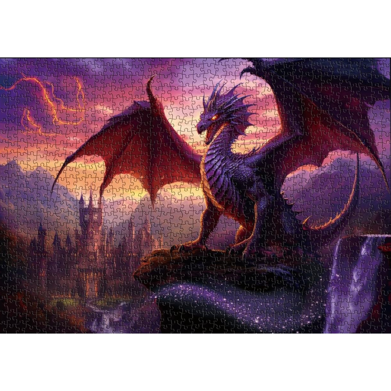 Fantasy Dragon Puzzle for Adults 1000 Pieces, Magic Castle Puzzle