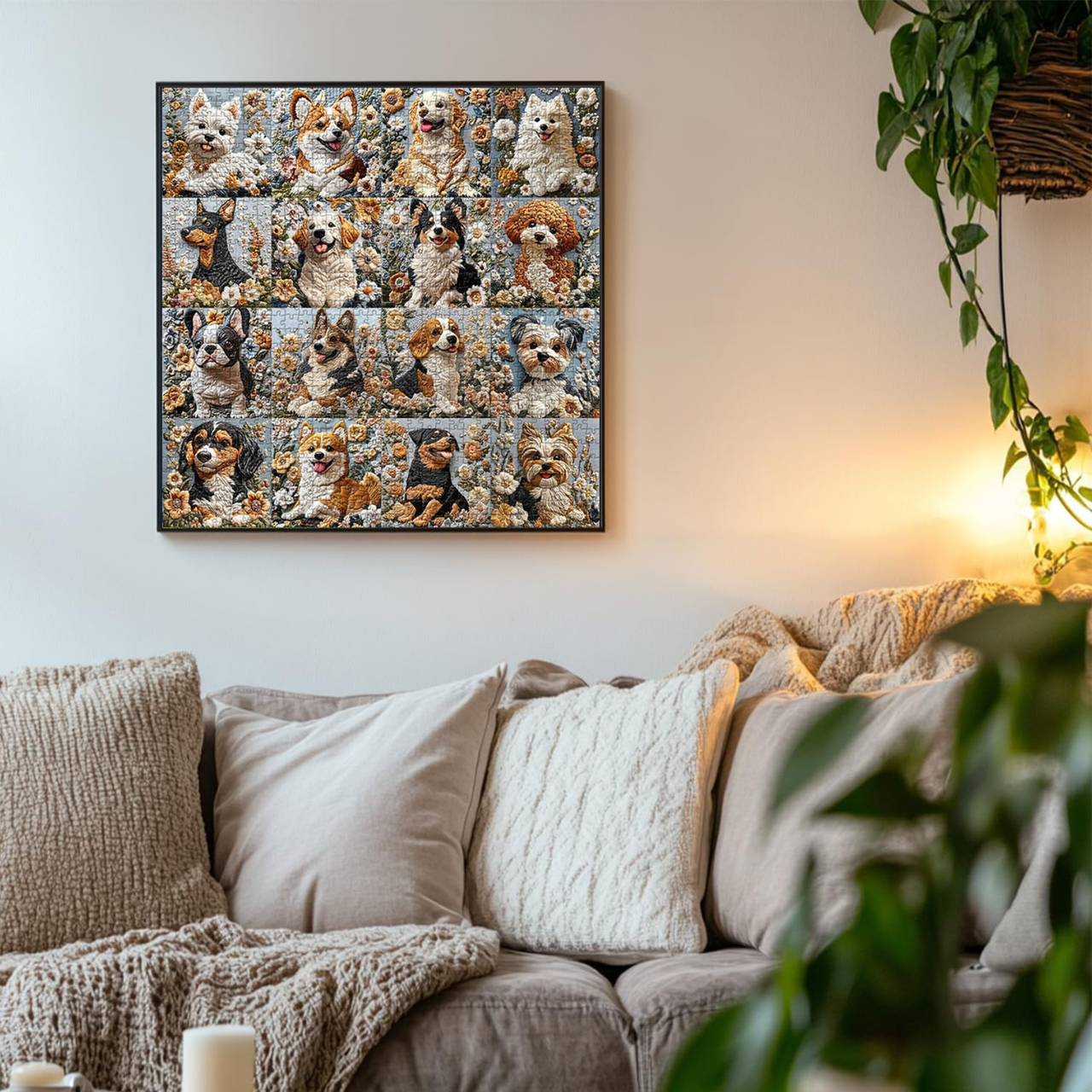 Dog's Smiling Garden Jigsaw Puzzle 1000 Pieces for Adults Perfect Gift for Dog Lovers