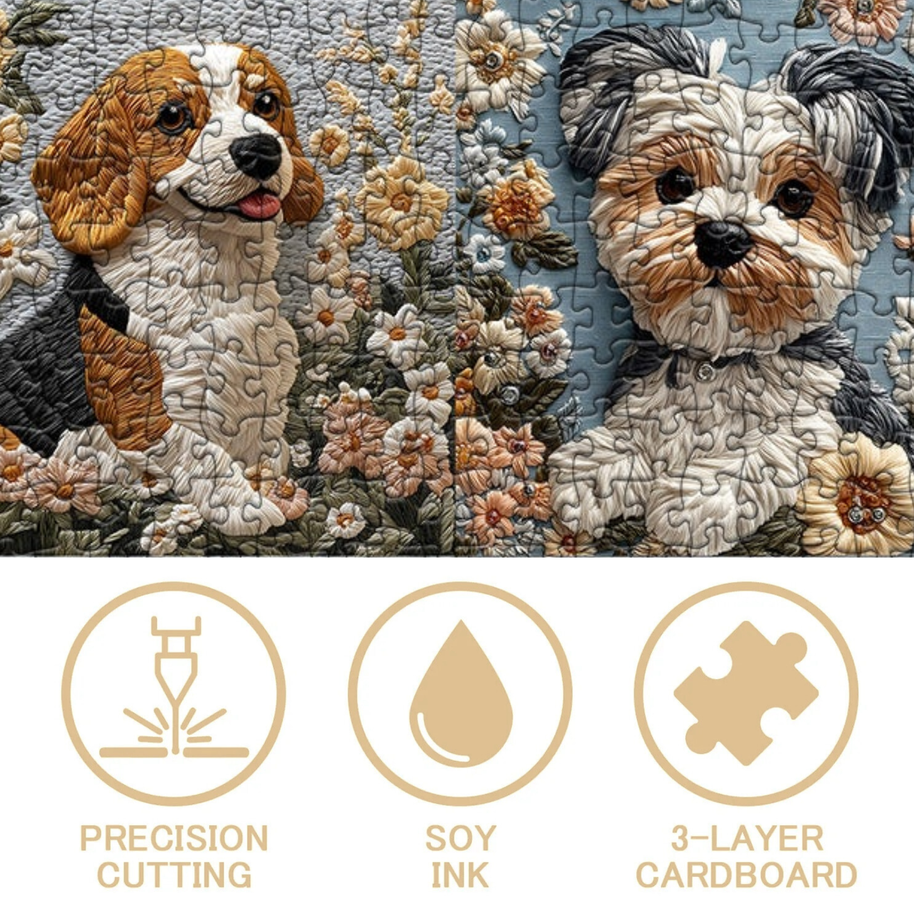 Dog's Smiling Garden Jigsaw Puzzle 1000 Pieces for Adults Perfect Gift for Dog Lovers