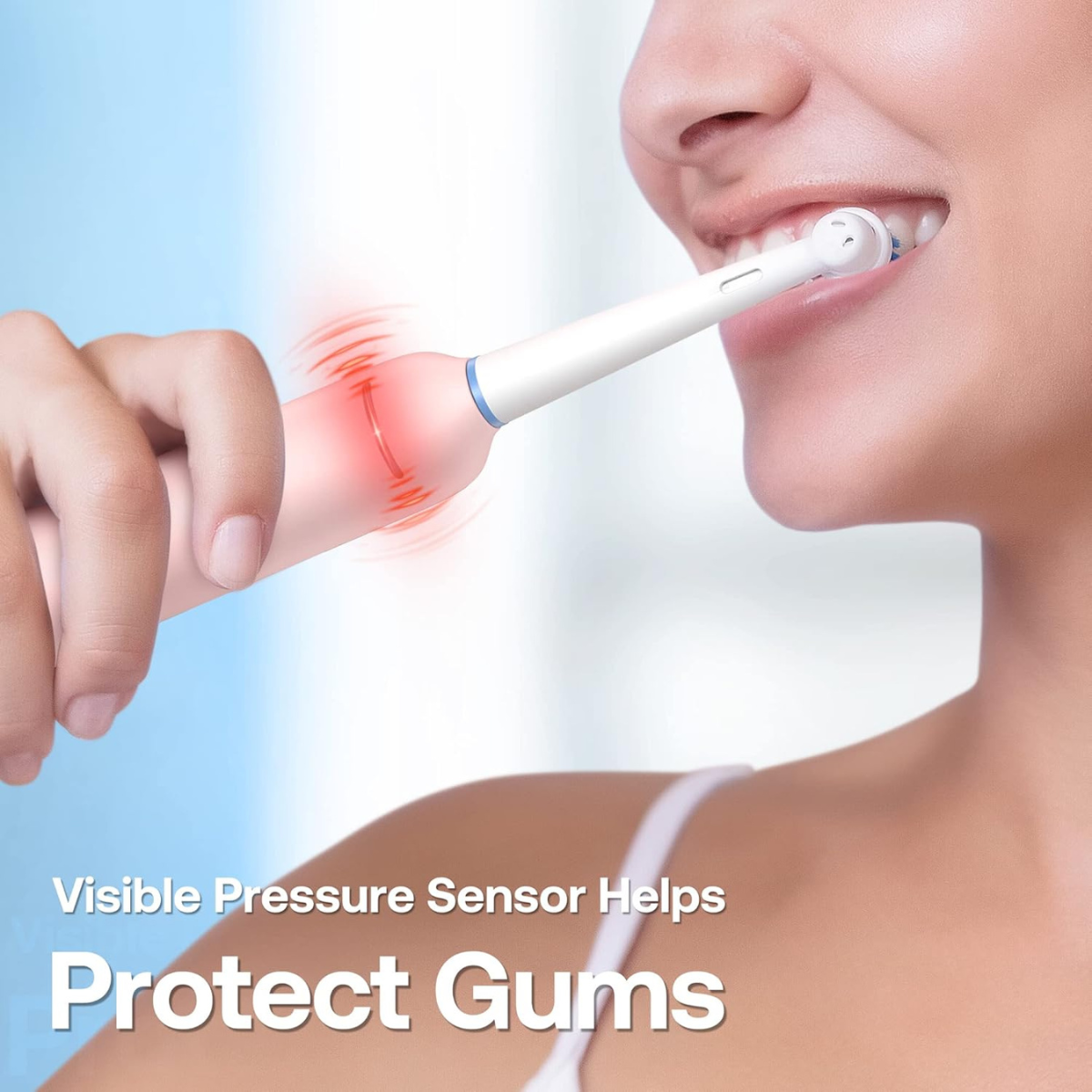 Bitvae R2 Rotating Electric Toothbrush with Pressure Sensor, 8 Brush Heads, 5 Modes, USB Rechargeable, Travel Case, 2-Minute Timer, Waterproof, Pink