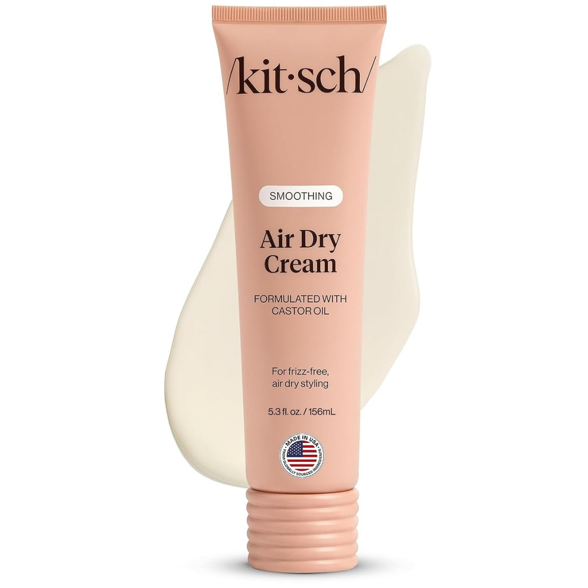 Kitsch Smoothing Air Dry Cream for Hair – Frizz Control Hair Care Product with Castor Oil & Coconut Oil– Weightless Styling Cream- Enhances Natural Texture Appearance