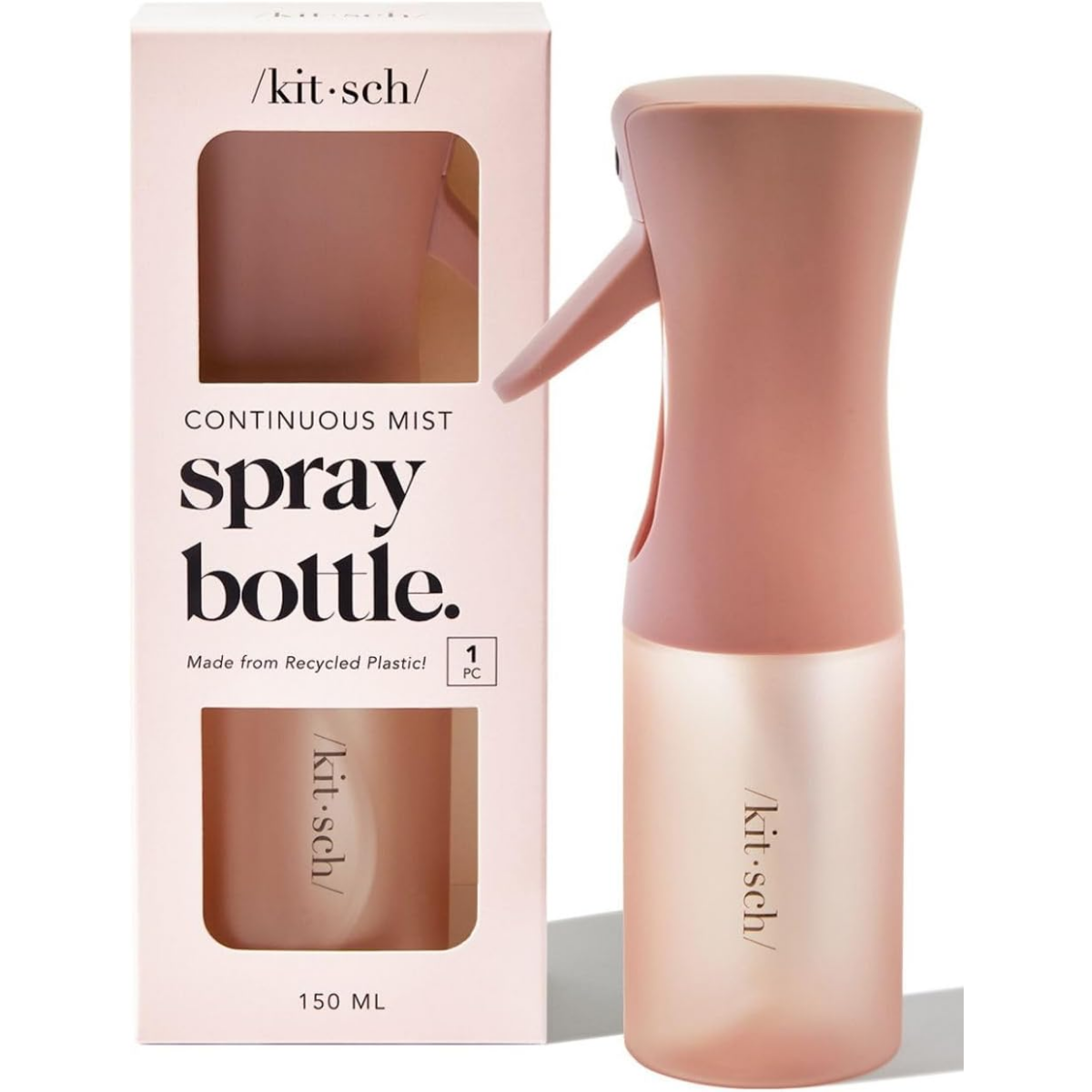 Kitsch Continuous Spray Bottle for Hair – Fine Mist Water Mister & Water Spray Bottle – Recycled Hair Spray Bottle – Spray Bottles for Cleaning, Styling, Plants & More – Terracotta, 150ml