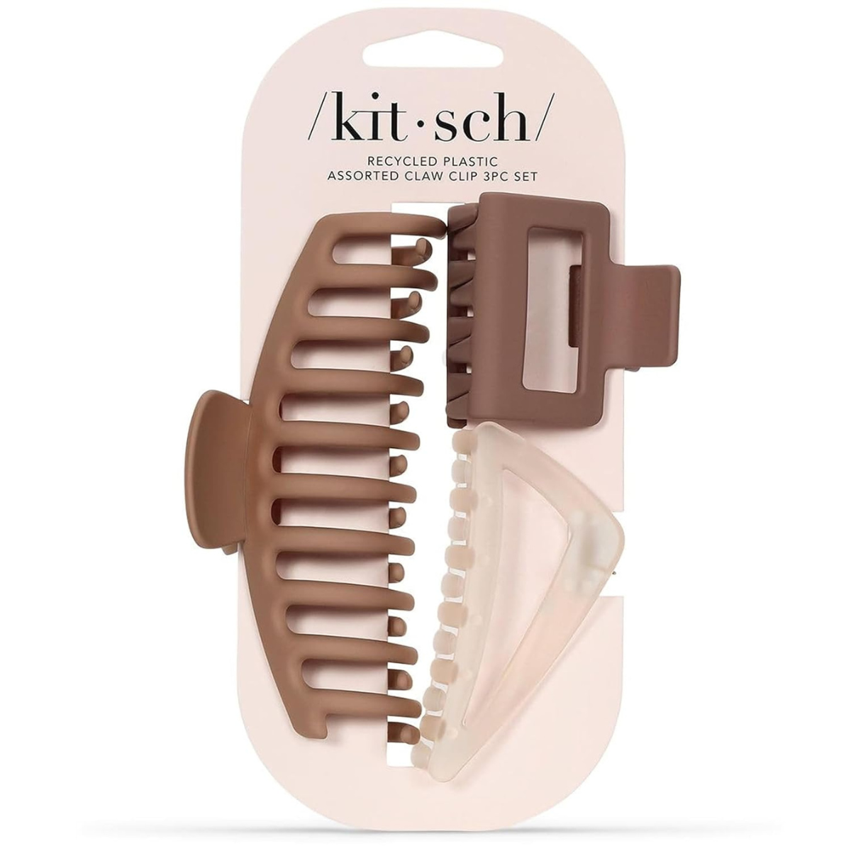 Kitsch Large Assorted Hair Clips for Women, Medium Open Shape Hair Claw Clips for Thick Hair, Small Open Shape Hair Clip & Big Claw Clip for Teen Girls | Ideal Gifts for Women, 3 pcs