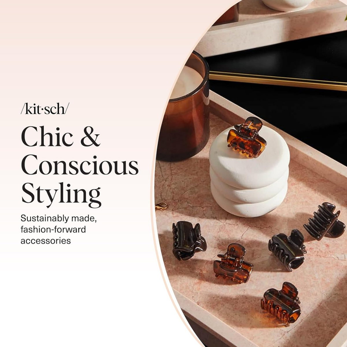 Kitsch Small Hair Clips for Women - Stays In Place Without Pulling or Snagging | Durable Plastic, Sturdy Small Claw Clips | Ideal Gifts for Women - Black & Tortoise, 6 Pcs