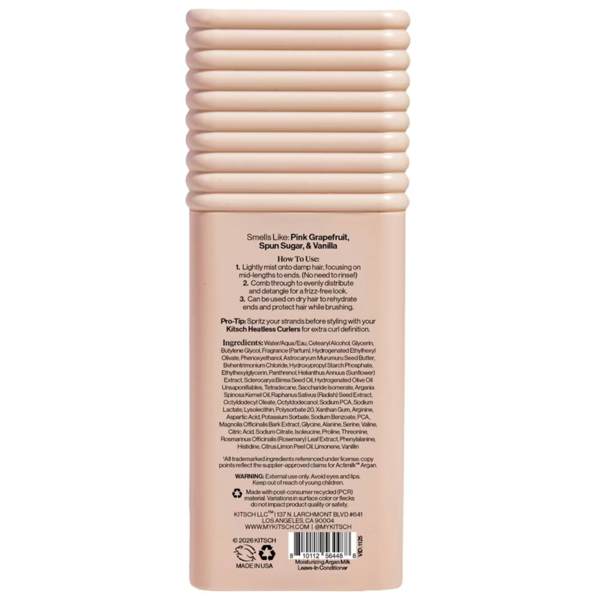Kitsch Argan Milk Leave In Conditioner Spray – Hair Detangler Spray for Curly, Wavy, Fine, Dry & Damaged Hair - Silicone-Free | Ideal Gifts for Women