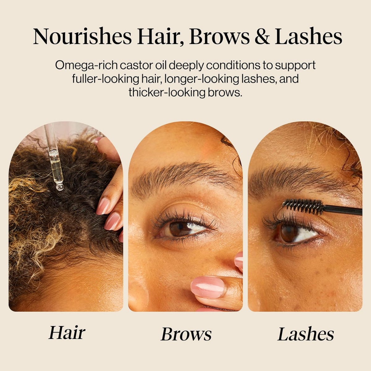 Kitsch Organic Castor Oil for Hair Growth - 100% Pure Castor Oil, Organic Cold Pressed Unrefined Glass Bottle for Face, Skin, Lashes, Brows, Scalp, Nails & Belly Button | Ideal Gifts for Women - 60 mL