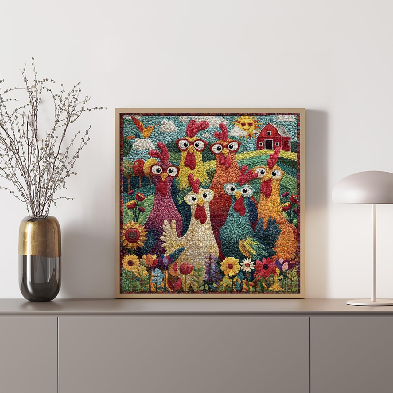 Chicken Puzzles for Adults 1000 Piece, Funny Chicken Jigsaw Puzzle, Garden Farm Flower Animal Rooster Themed, Art Challenge Puzzle
