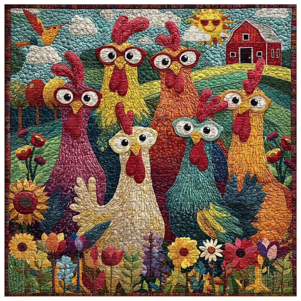 Chicken Puzzles for Adults 1000 Piece, Funny Chicken Jigsaw Puzzle, Garden Farm Flower Animal Rooster Themed, Art Challenge Puzzle