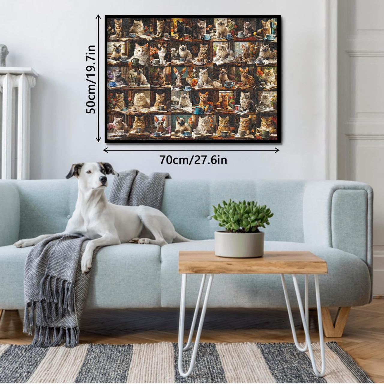 Cat Puzzles for Adults 1000 Pieces and Up, Vintage Cats Animal Puzzle Collects 40 Coffee Book Cats Collage Jigsaw Puzzle, Retro Funny Kitten Puzzle as Cat Wall Decor
