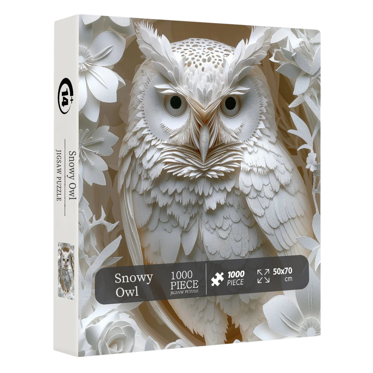 3D Owl Puzzles Paper Cut Art Puzzle 1000 Pieces for Adults, White Bird Jigsaw Puzzle Jungle Animal, Challenging Puzzles Hard Puzzle for Family Decorations
