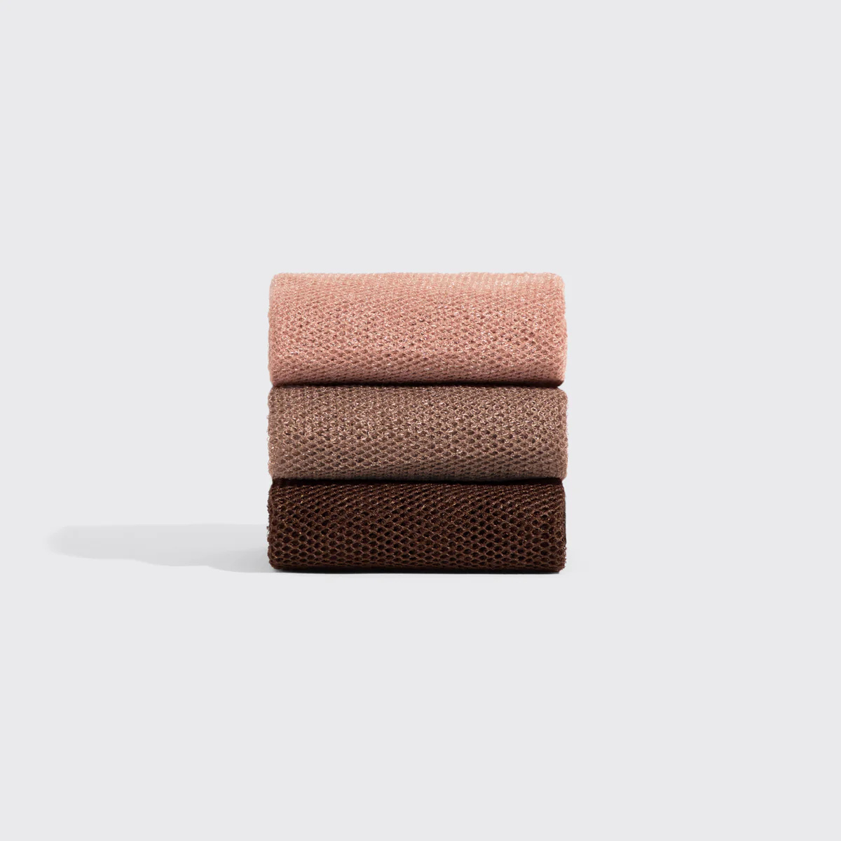 Kitsch African Net Sponge – Exfoliating Body Scrubber for Cleansing & Gentle Daily Exfoliation – Stretchable Bath Sponge for Hard-to-Reach Areas, Long-Lasting Shower Essential - Rosewood, 3 Pcs