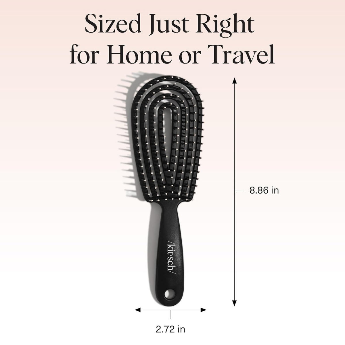 Kitsch Hair Brush Detangler – Flexi Flow Hair Brush for Women, Men & Kids | Detangling Brushes for Curly Hair with Bendable Frame, Bounce Curl Defining Brush for Wet or Dry Strands - Black