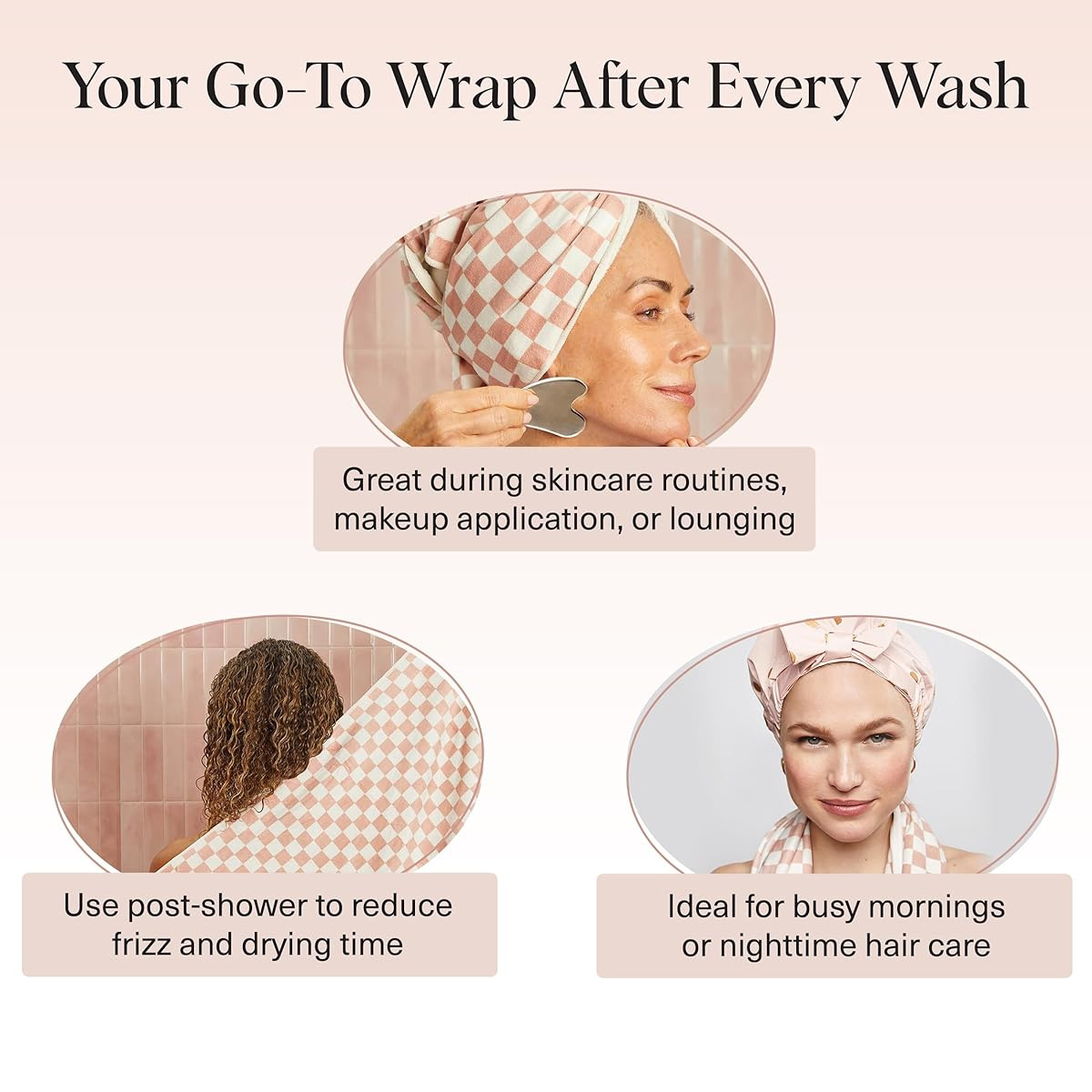 Kitsch XL Microfiber Hair Towel Wrap for Women - Microfiber Towel, Super Absorbent, Quick Dry, Anti-Frizz - for Long & Short Hairs, Turbans for Women