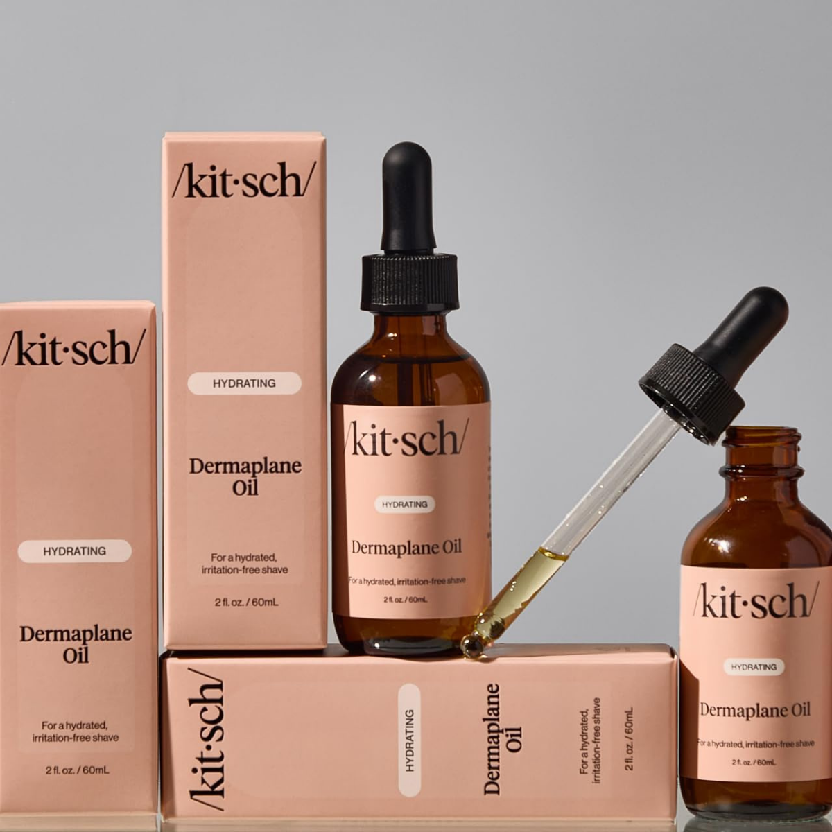 Kitsch Dermaplane Face Oil with Jojoba & Argan Oil – Hydrating Facial Formula for Dermaplaning Tool, Gua Sha & Razor Use – Irritation-Free Shave Oil for Soft, Radiant Skin - 60mL
