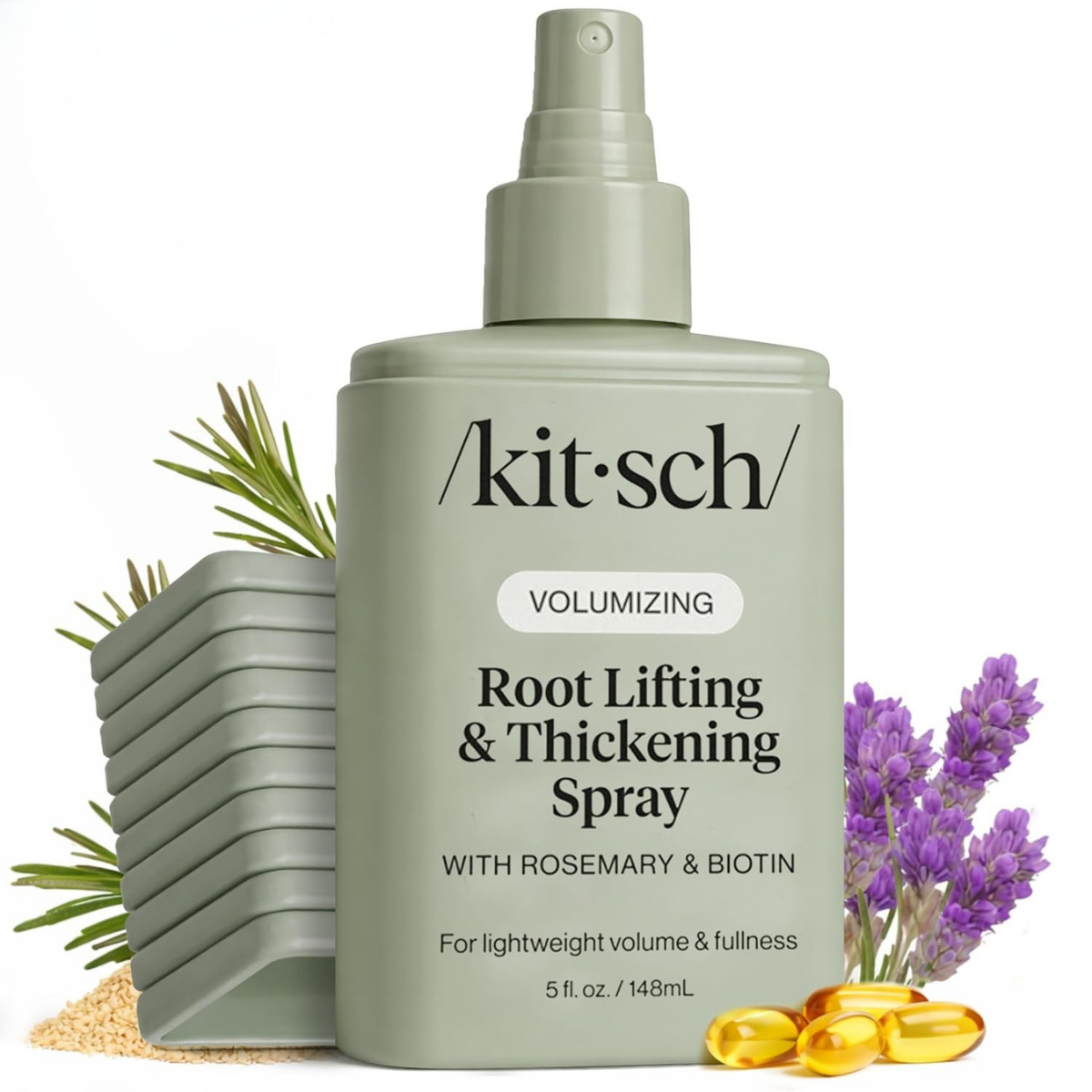 Kitsch Root Lifting Spray for Fine Hair - Thickening Hair Spray With Rosemary and Biotin | Lightweight Volumizing Spray for Instant Lift and Fullness | Adds Volume, Natural Hold - 148mL