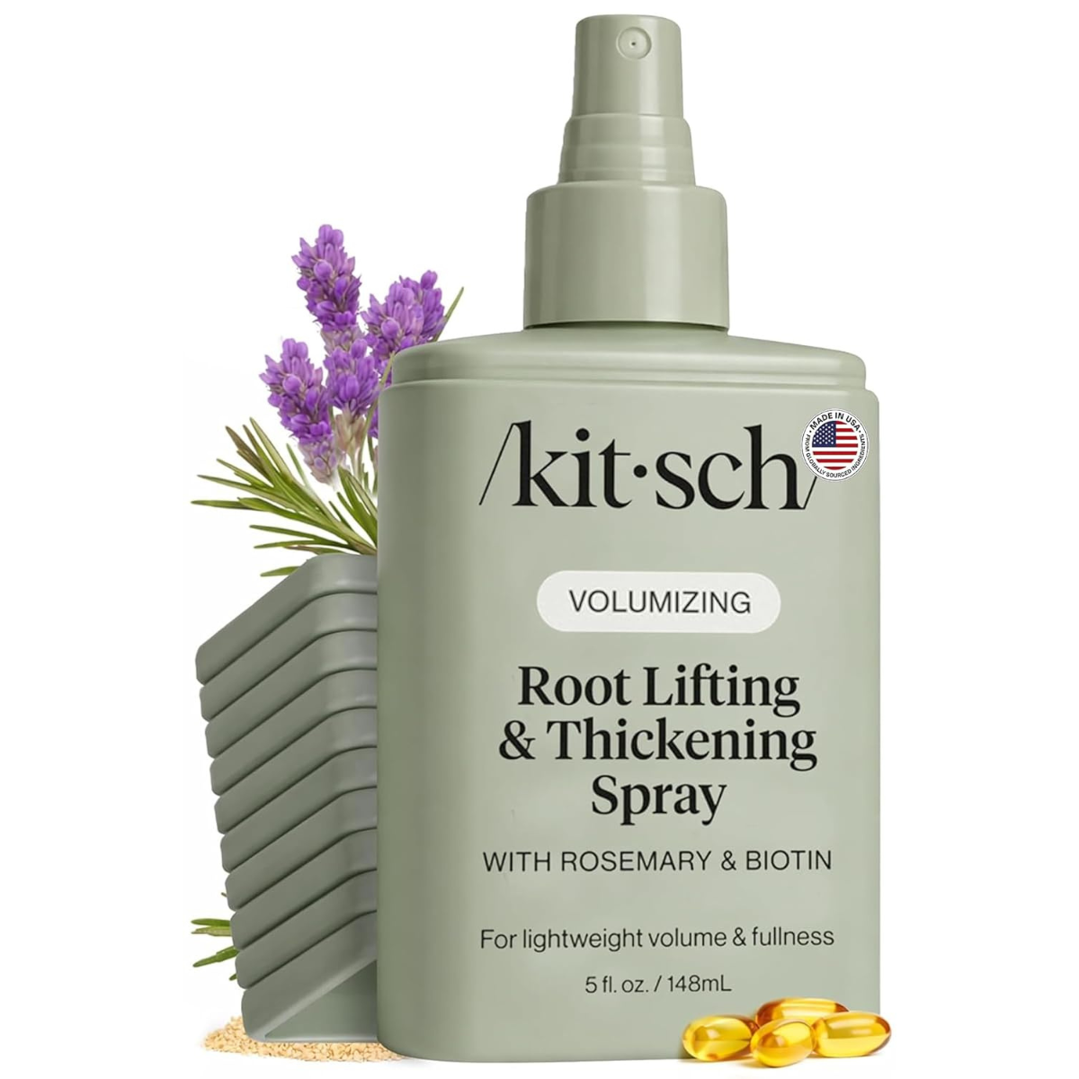 Kitsch Root Hair Volume Spray - Lightweight Hair Volumizer for Instant Lift and Fullness | Hair Thickening Spray With Rosemary and Biotin | Soft, Touchable Volume Finish