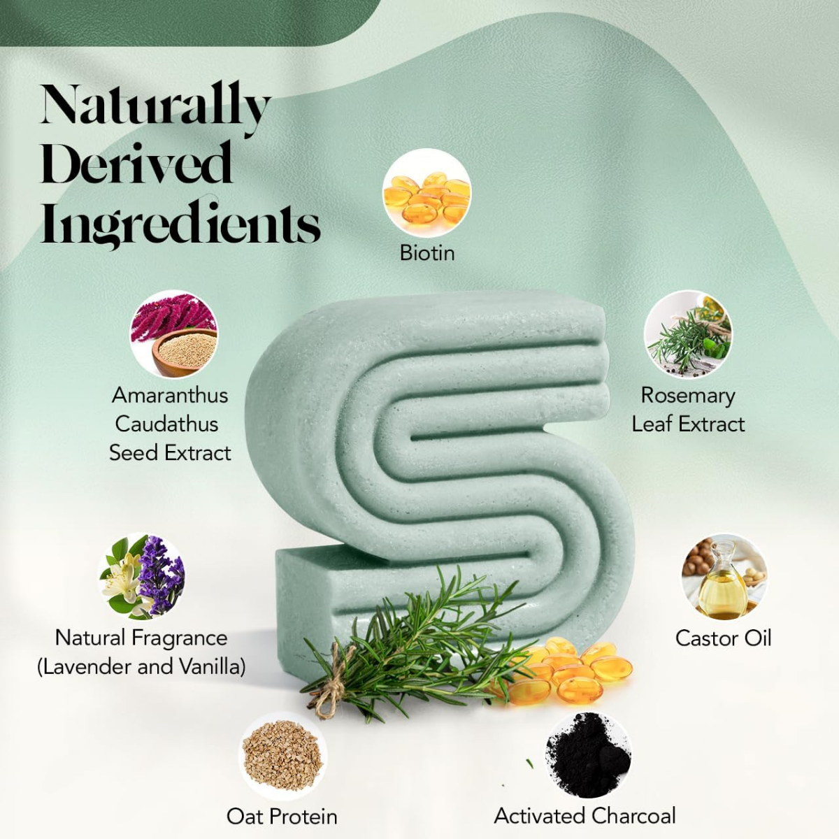 Kitsch Rosemary & Biotin Shampoo Bar - For Hair Growth, Strengthening, Thickening & Volumizing Shampoo for Women and Men - Free of Parabens, Sulfates & Silicones 91g