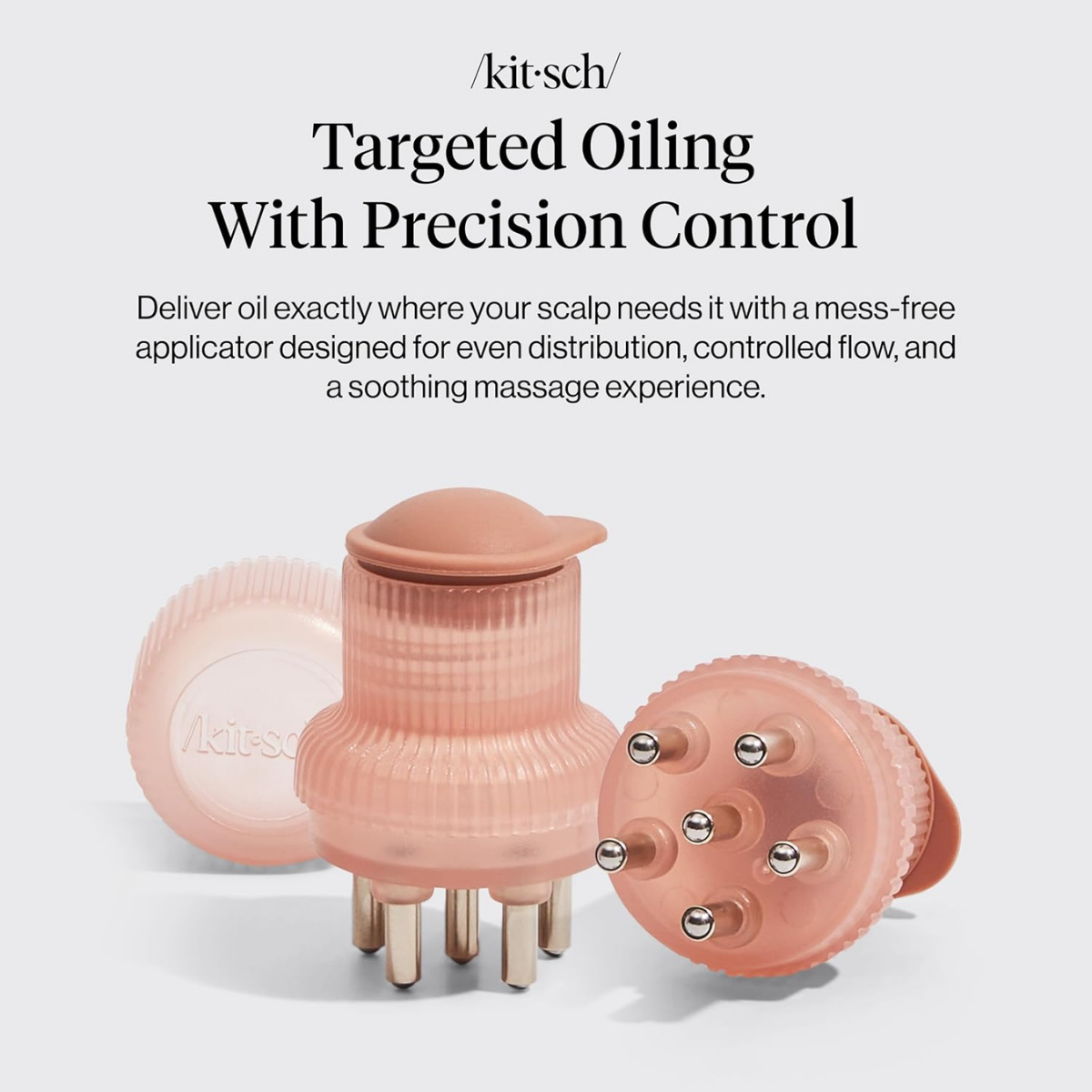 Kitsch Scalp & Hair Oil Applicator – Stainless Steel Bristles Scalp Oil Applicator for Even Distribution, Mess-Free Oiling & Head Massager Scalp – Precision Hair Care Tool for Roots & All Hair Types