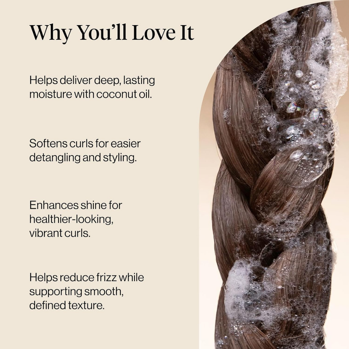 Kitsch Moisturizing Coconut Oil Liquid Conditioner for Women & Men – Coconut Oil Hair Conditioner for Kinky, Curly & Coily Hair – Deep Moisture, Shine & Manageability, Color-Safe Hair Care