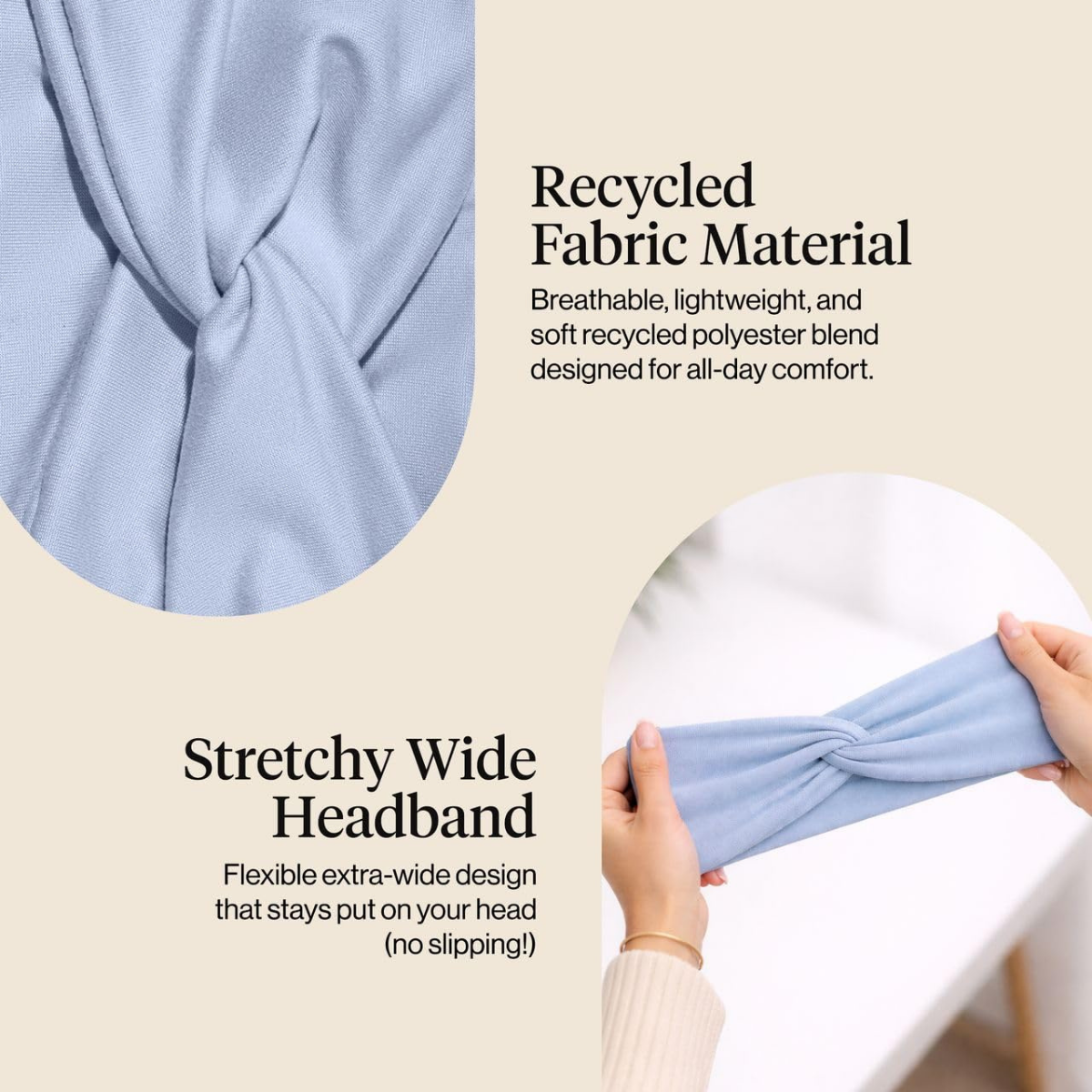 Kitsch Wide Headbands for Women Non Slip - Running Headbands for Girls, Ideal for Working Out, Yoga, Gym, or Lounging | Stretchy Head Bands | Fashion Hair Accessories - Garden Bouquet, 2pcs