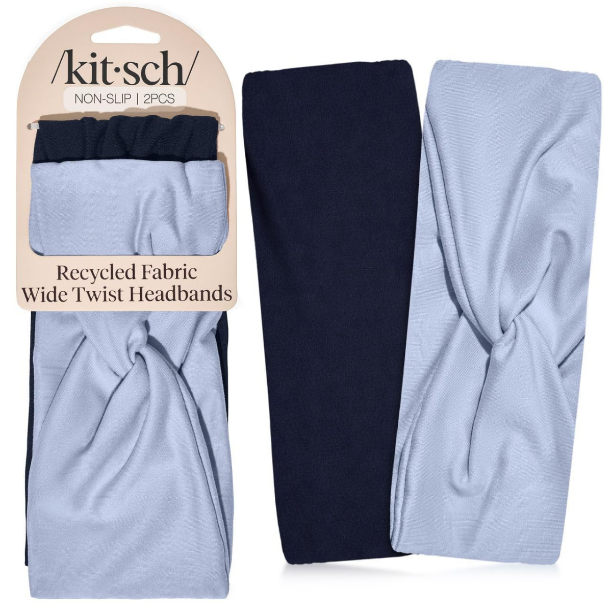 Kitsch Wide Headbands for Women Non Slip - Running Headbands for Girls, Ideal for Working Out, Yoga, Gym, or Lounging | Stretchy Head Bands | Fashion Hair Accessories - Garden Bouquet, 2pcs