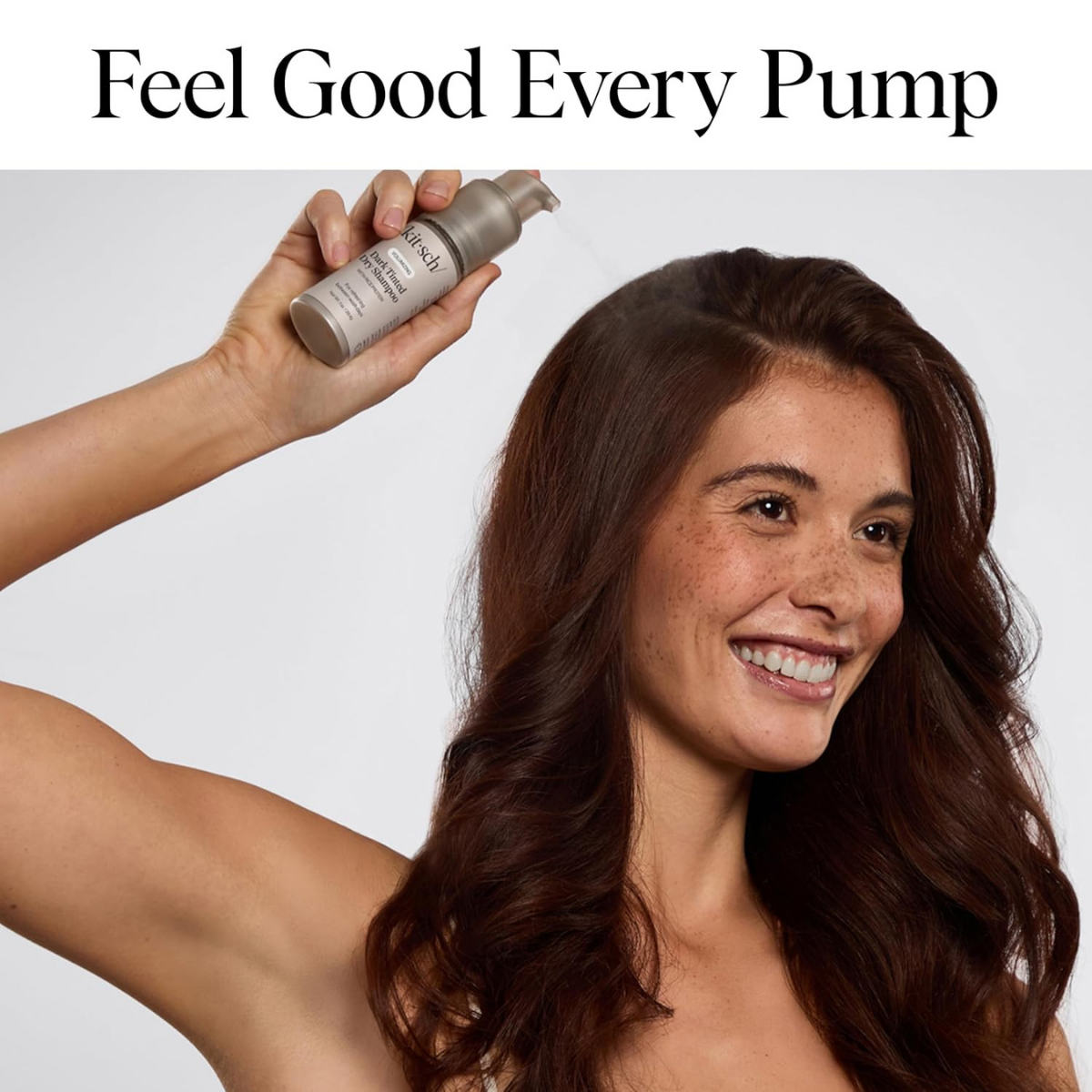 Kitsch Volumizing Rice Protein Dry Shampoo Powder - Dry Shampoo for Women & Men, Dark Hair, No White Cast, Absorbs Oil, Non-Greasy, Fragrance Free, Travel Size | Ideal Gifts for Women- Dark Tinted