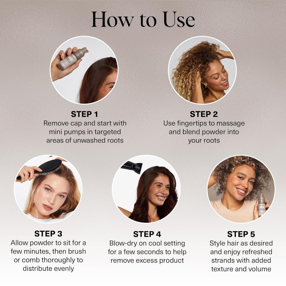 Kitsch Volumizing Rice Protein Dry Shampoo Powder - Dry Shampoo for Women & Men, Dark Hair, No White Cast, Absorbs Oil, Non-Greasy, Fragrance Free, Travel Size | Ideal Gifts for Women- Dark Tinted