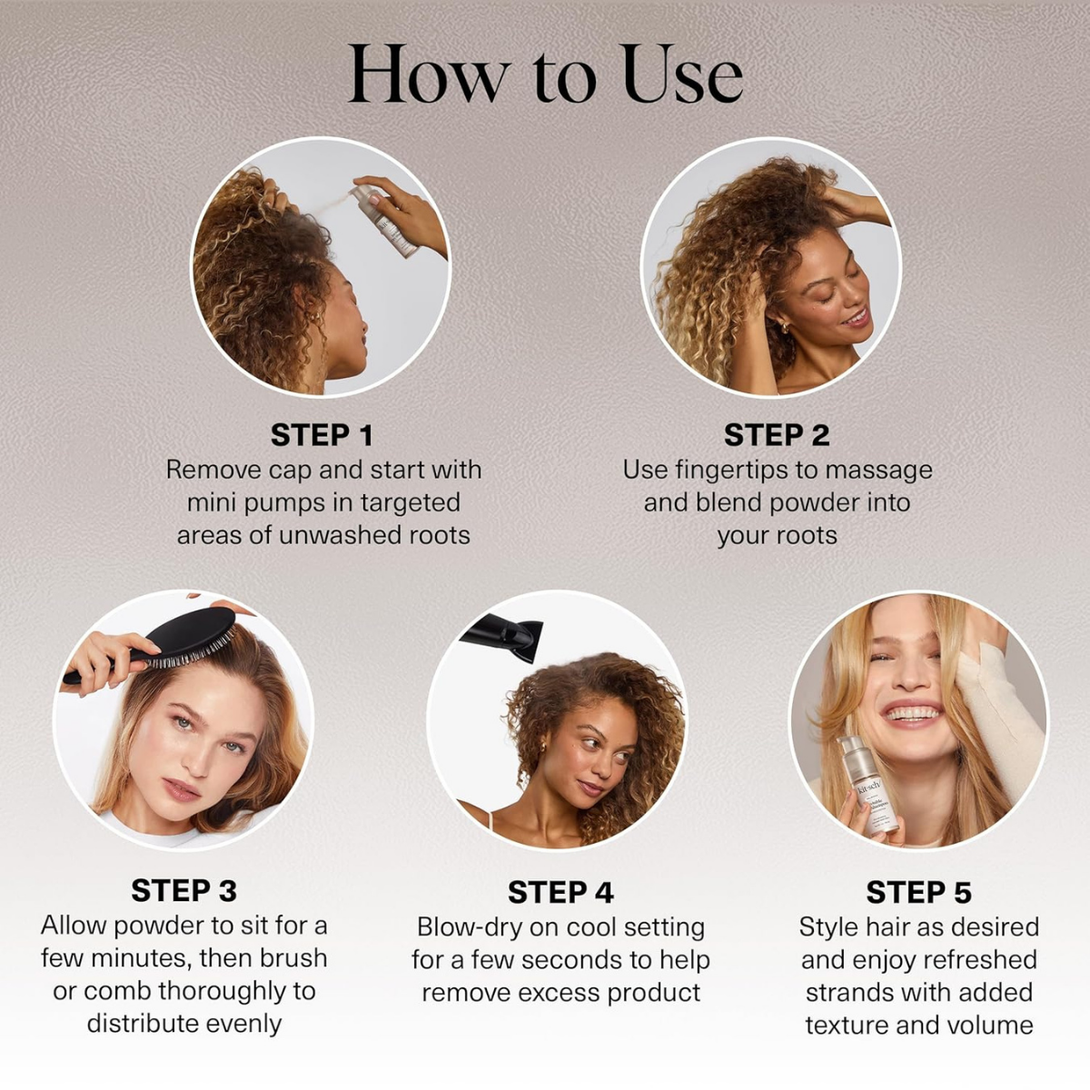 Kitsch Volumizing Rice Protein Dry Shampoo Powder - Dry Shampoo for Women & Men, No White Cast, Absorbs Oil, Non-Greasy, Light-to-medium Hair Colors, Travel Size | Ideal Gifts for Women- Invisible