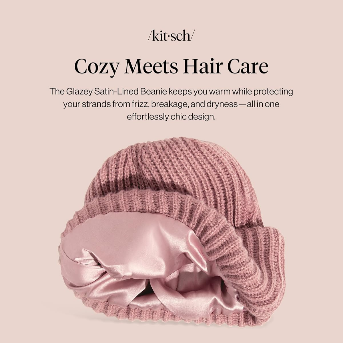 Kitsch Glazey™ Satin Lined Beanie for Men and Women – Cozy Winter Hats for Men - Stylish Anti-Frizz Hat for All Hair Types