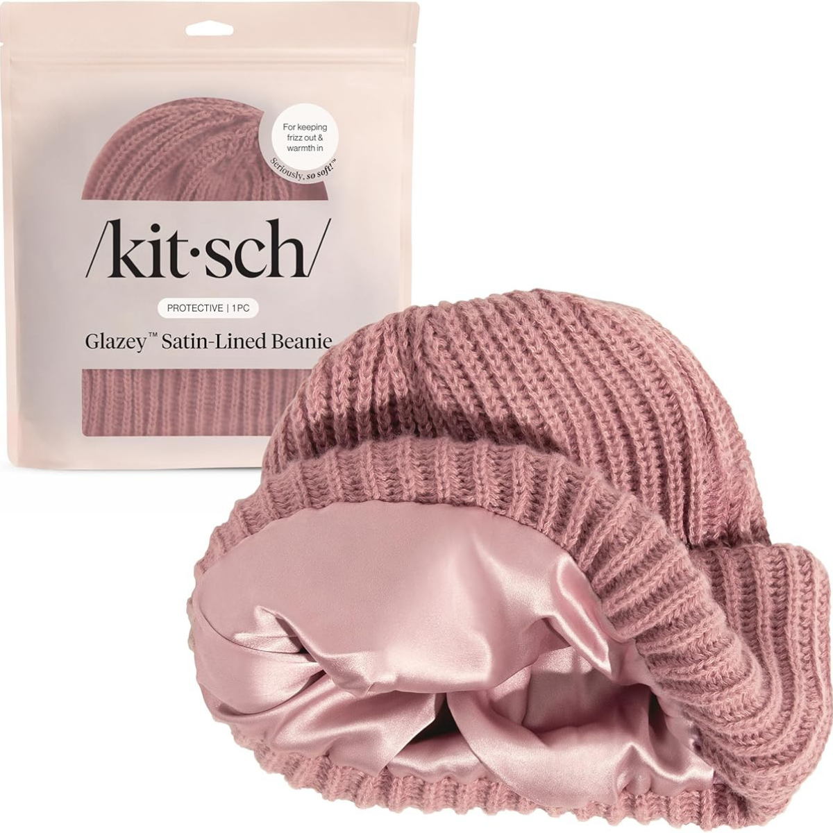 Kitsch Glazey™ Satin Lined Beanie for Men and Women – Cozy Winter Hats for Men - Stylish Anti-Frizz Hat for All Hair Types